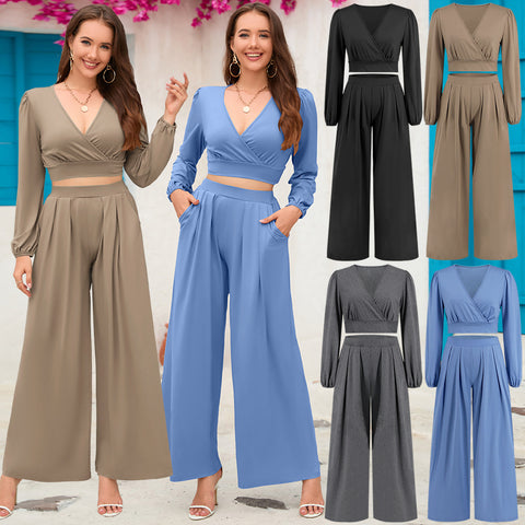 Women's Innovative Casual Long-sleeved Two-piece Set Suits