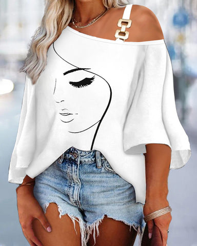 Women's Autumn Fashion Stitching Loose Casual Printed Blouses
